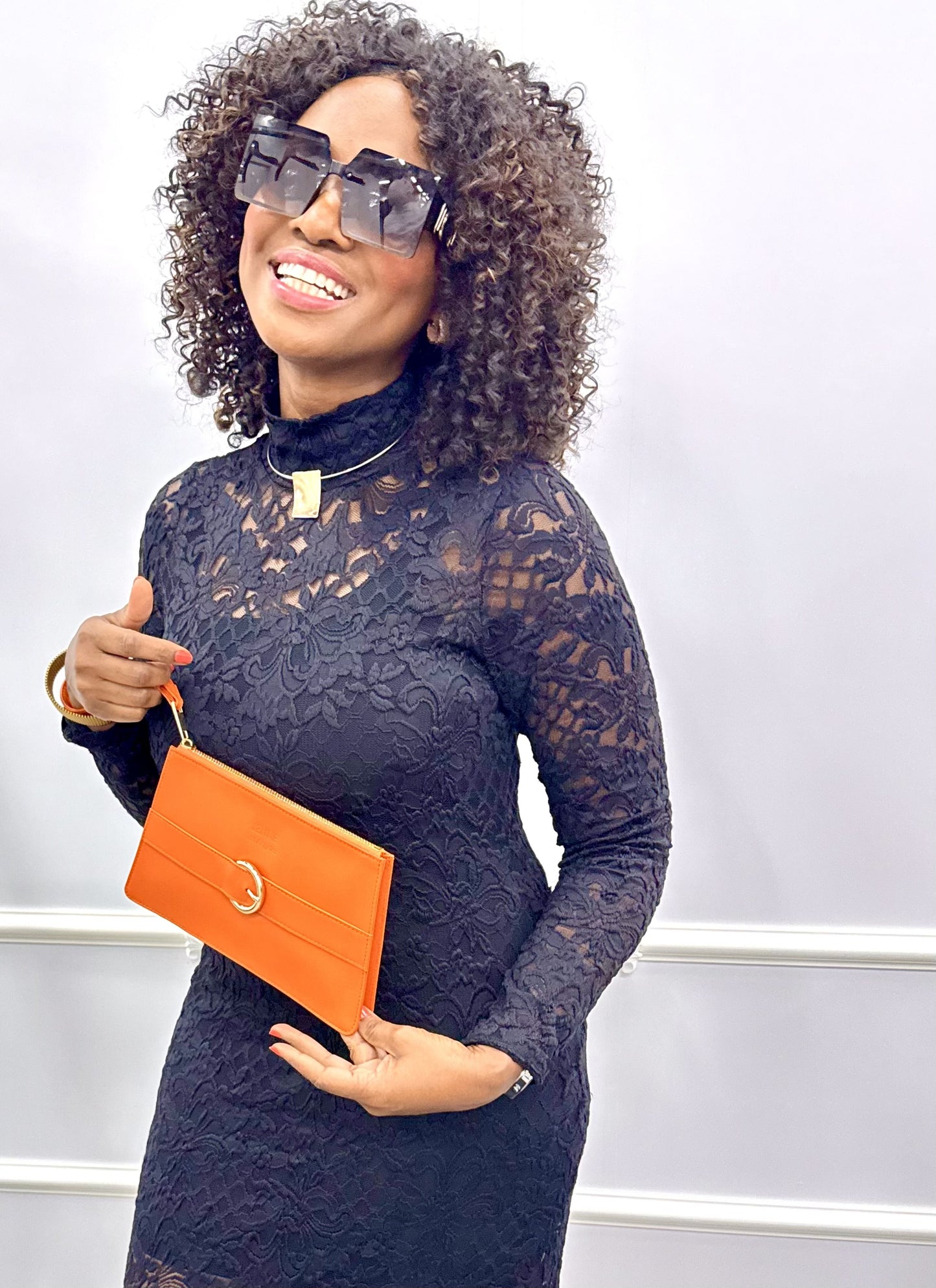 Red Goat Leather Wristlet